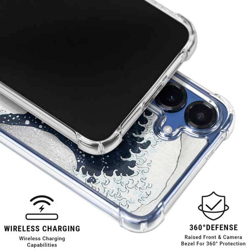 The Great Wave off Kanagawa by Hokusai Galaxy S25 Clear Case